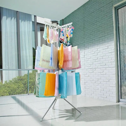 Tendedero Ropa Plegable Móvil Multifunción en Acero Inoxidable