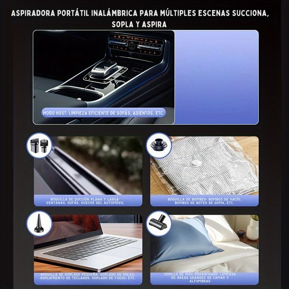 Aspiradora inalámbrica 3  en 1- Multifuncional