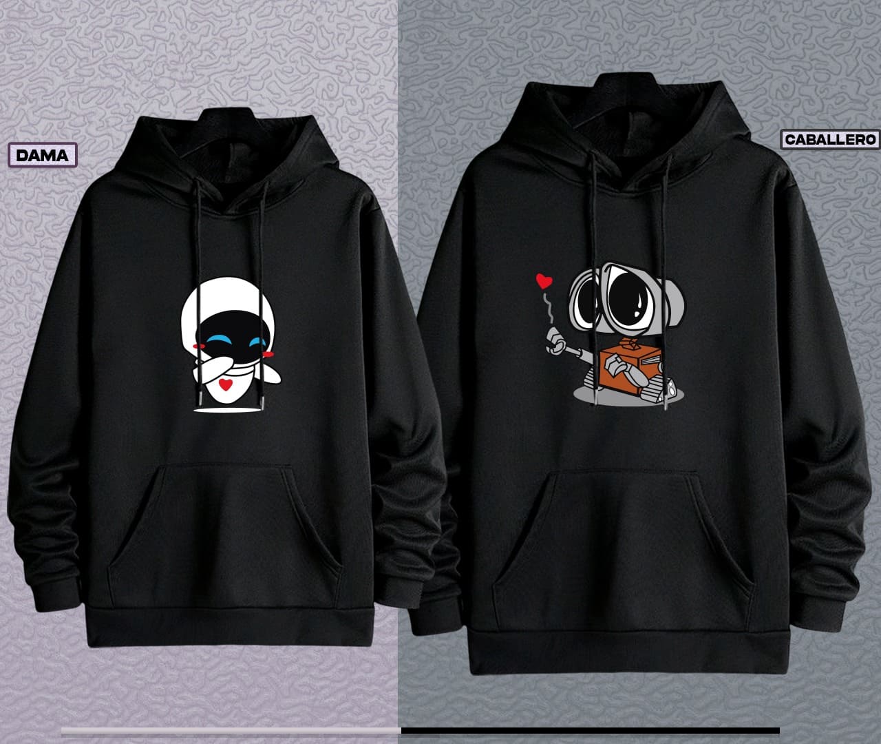 Soulmate Hoodies – Buzos para Parejas Wallee & Eva