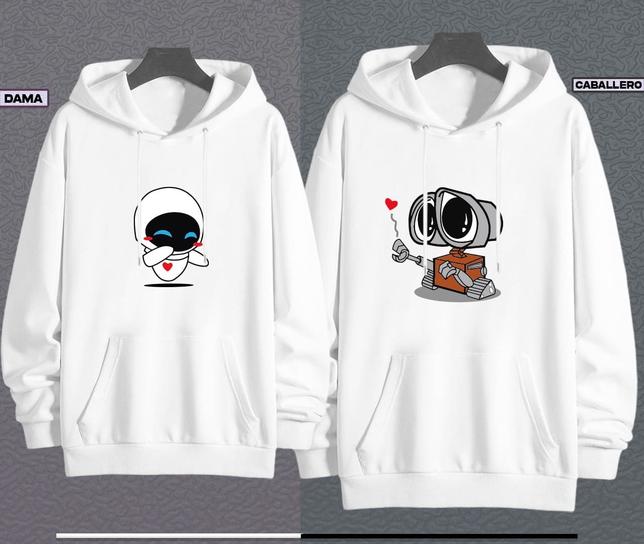Soulmate Hoodies – Buzos para Parejas Wallee & Eva