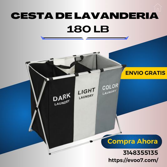 Cesta Lavandería 180L – Plegable e Impermeable